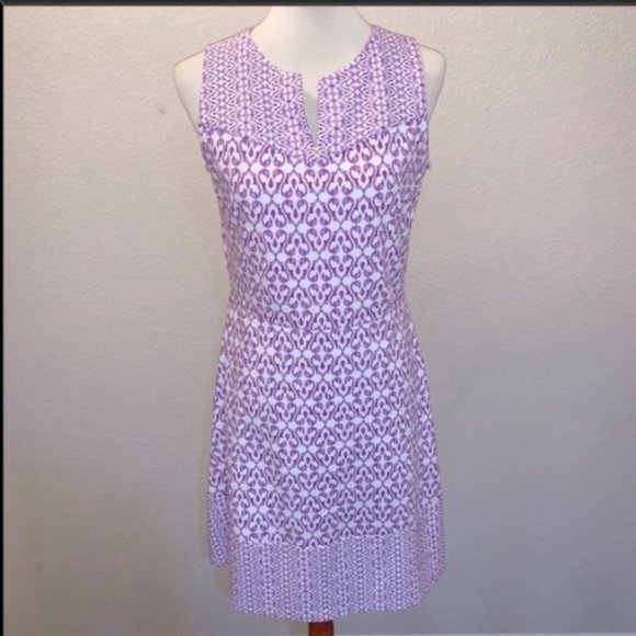 J. McLaughlin Lavender and White Patterned Mini Dress - Picture 8 of 8
